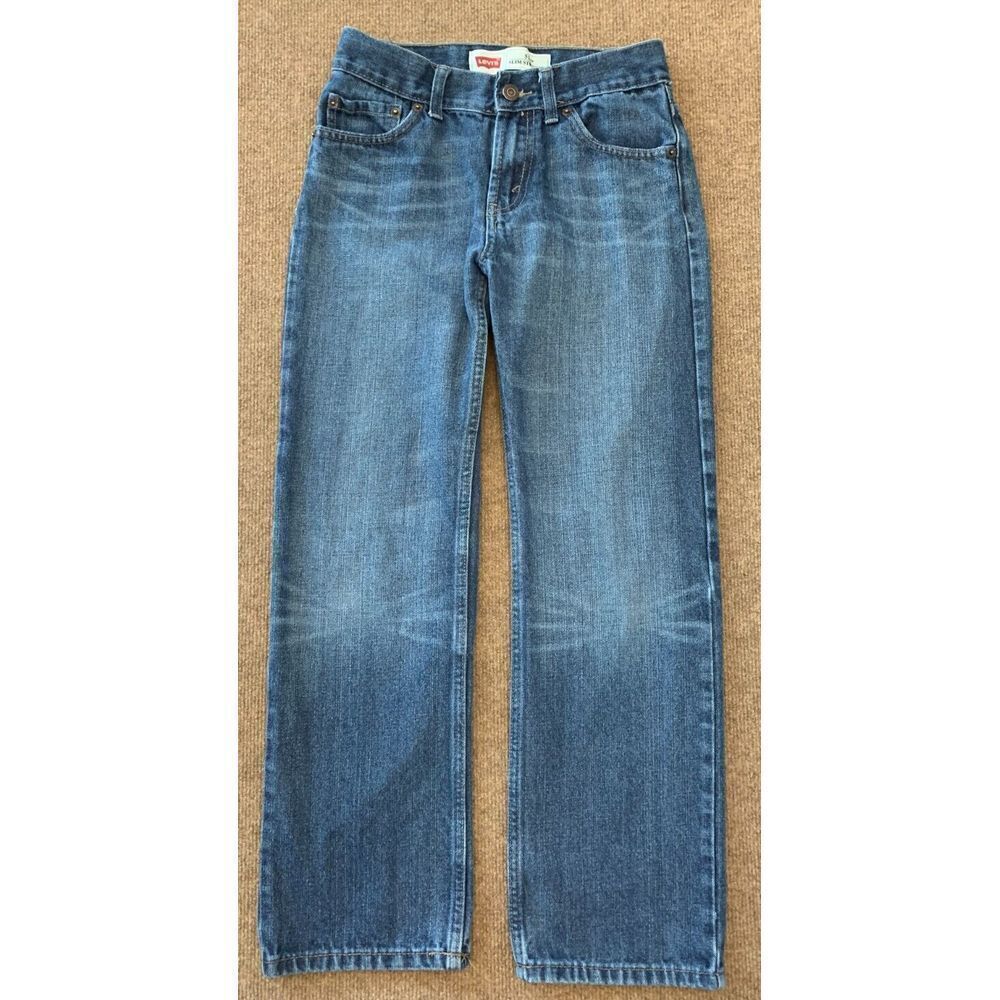 Levi's 514 Slim Straight Jeans Womens 14 Mid Rise Stretch Dark Denim